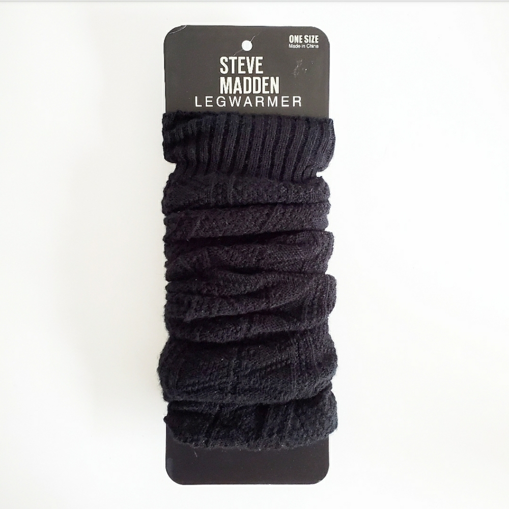 NEW Steve Madden Thick Black Legwarmers